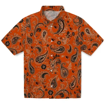 Oregon State Beavers Hawaiian Shirt - Paisley Print Orange