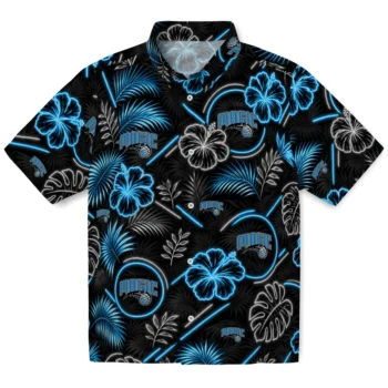 Orlando Magic Hawaiian Shirt - Neon Florals Black