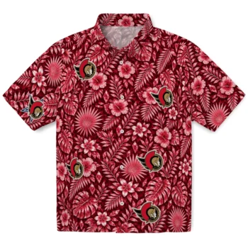 Ottawa Senators Hawaiian Shirt - Crystal Foliage Red
