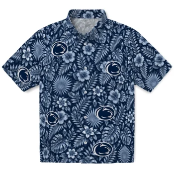 Penn State Nittany Lions Hawaiian Shirt - Crystal Foliage Blue