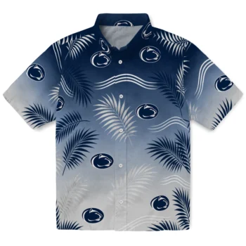 Penn State Nittany Lions Hawaiian Shirt - Ombre Fronds Blue