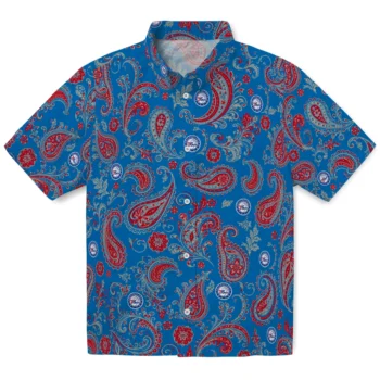 Philadelphia 76ers Hawaiian Shirt - Paisley Print Blue