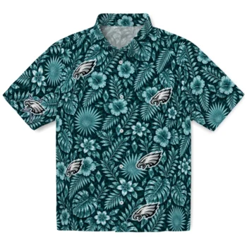 Philadelphia Eagles Hawaiian Shirt - Crystal Foliage Green