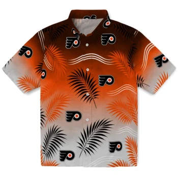 Philadelphia Flyers Hawaiian Shirt - Ombre Fronds Orange