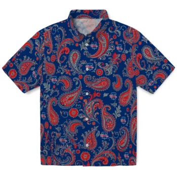 Philadelphia Phillies Hawaiian Shirt - Paisley Print Blue