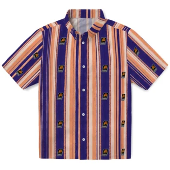 Phoenix Suns Hawaiian Shirt - Distressed Stripes Purple Orange