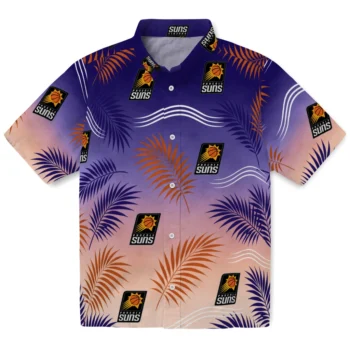Phoenix Suns Hawaiian Shirt - Ombre Fronds Purple