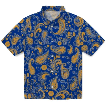 Pittsburgh Panthers Hawaiian Shirt - Paisley Print Royal Blue