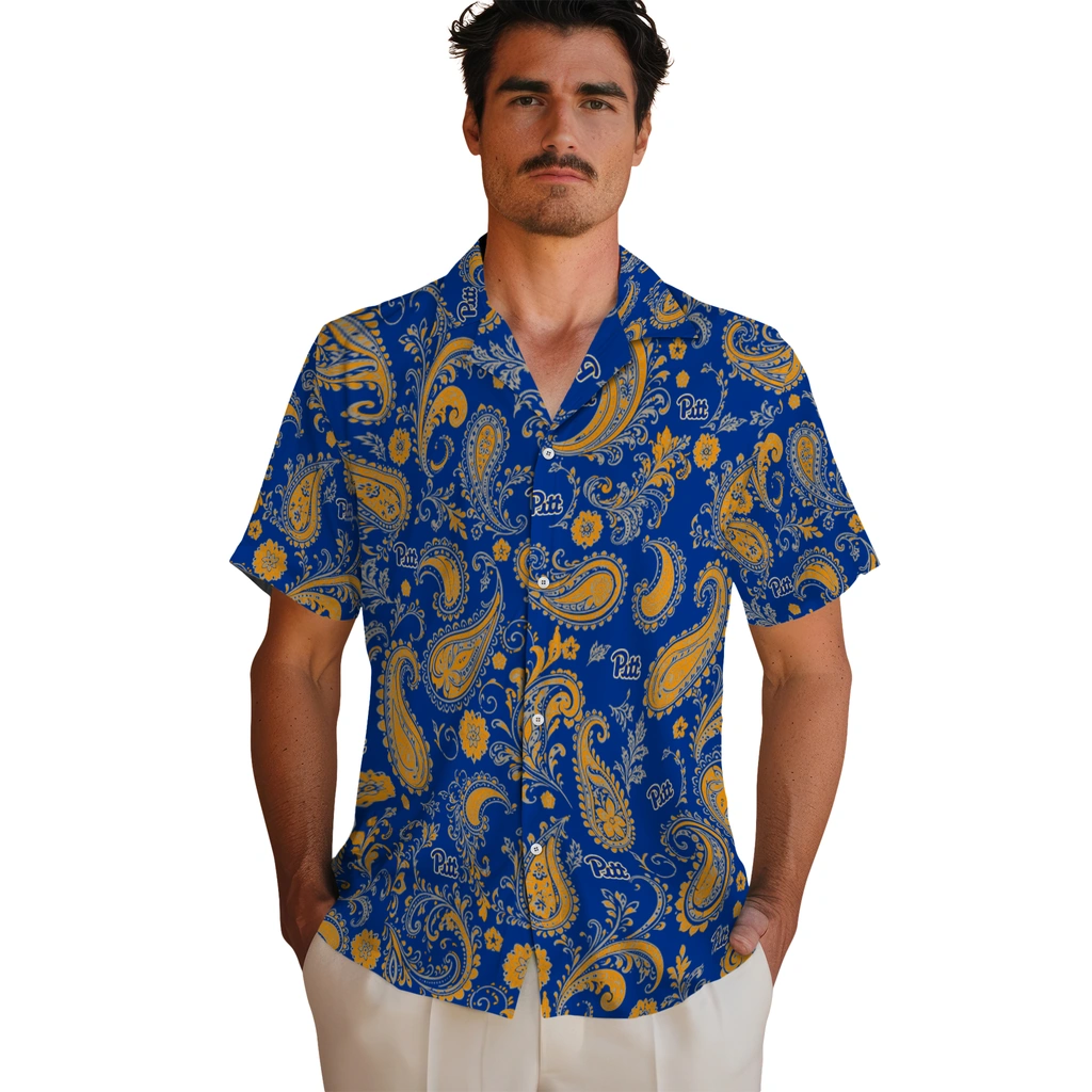 pittsburgh-panthers-hawaiian-shirt-customized-paisley-print-royal-blue-fashion-forward.webp