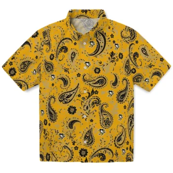Pittsburgh Penguins Hawaiian Shirt - Paisley Print Yellow