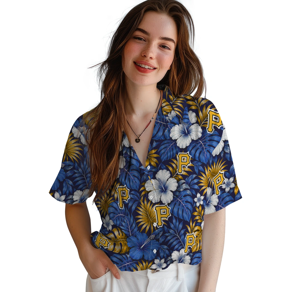 pittsburgh-pirates-hawaiian-shirt-personalized-hibiscus-monstera-black-latest-model.webp