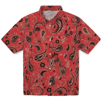 Portland Trail Blazers Hawaiian Shirt - Paisley Print Red