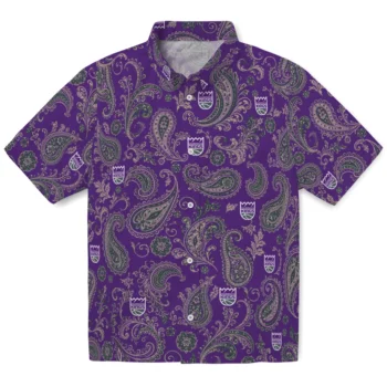 Sacramento Kings Hawaiian Shirt - Paisley Print Purple