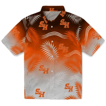 Sam Houston Bearkats Hawaiian Shirt - Ombre Fronds Orange