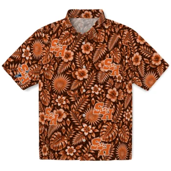 Sam Houston Bearkats Hawaiian Shirt - Crystal Foliage Orange