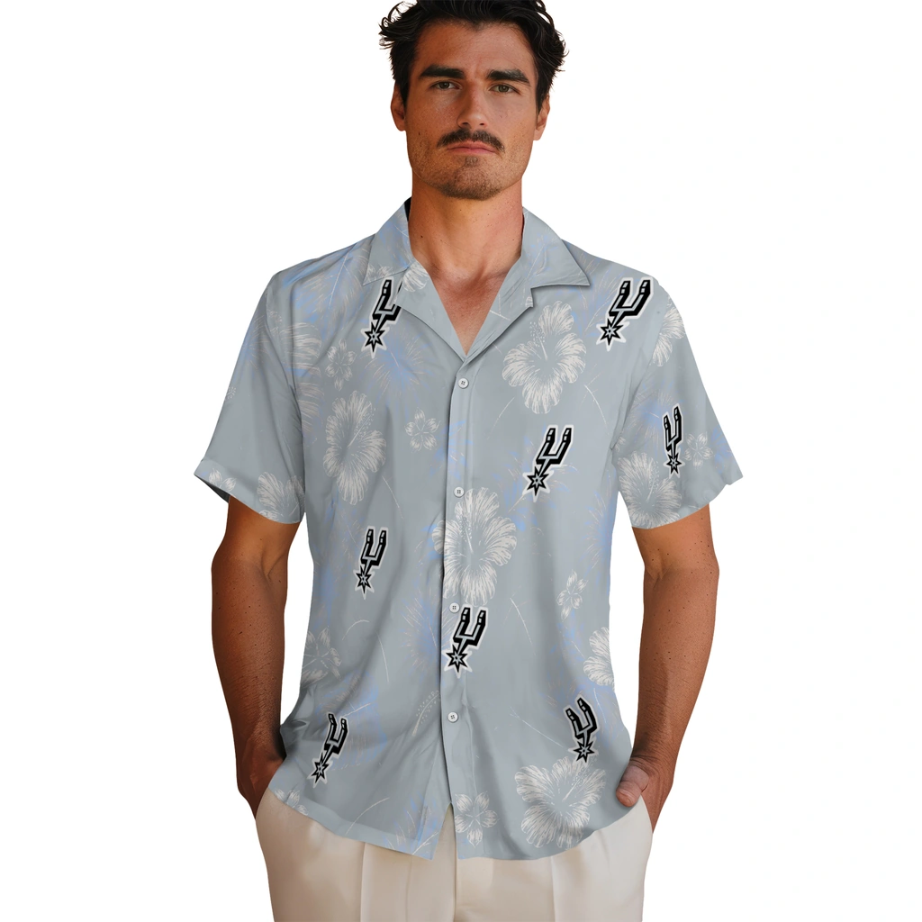 san-antonio-spurs-hawaiian-shirt-custom-hibiscus-monstera-silver-fashion-forward.webp