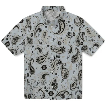 San Antonio Spurs Hawaiian Shirt - Paisley Print Silver