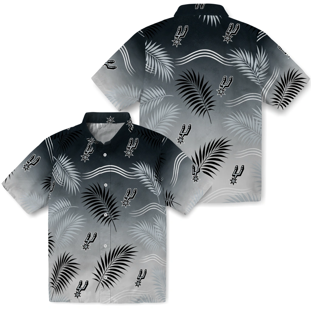 san-antonio-spurs-hawaiian-shirt-personalized-ombre-fronds-silver-high-quality.webp