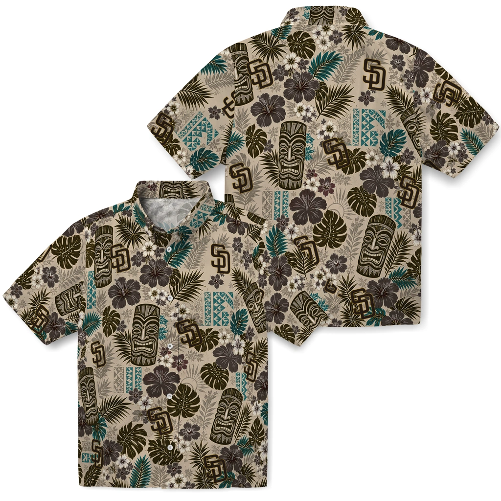 san-diego-padres-hawaiian-shirt-custom-tiki-masks-warm-beige-high-quality.webp
