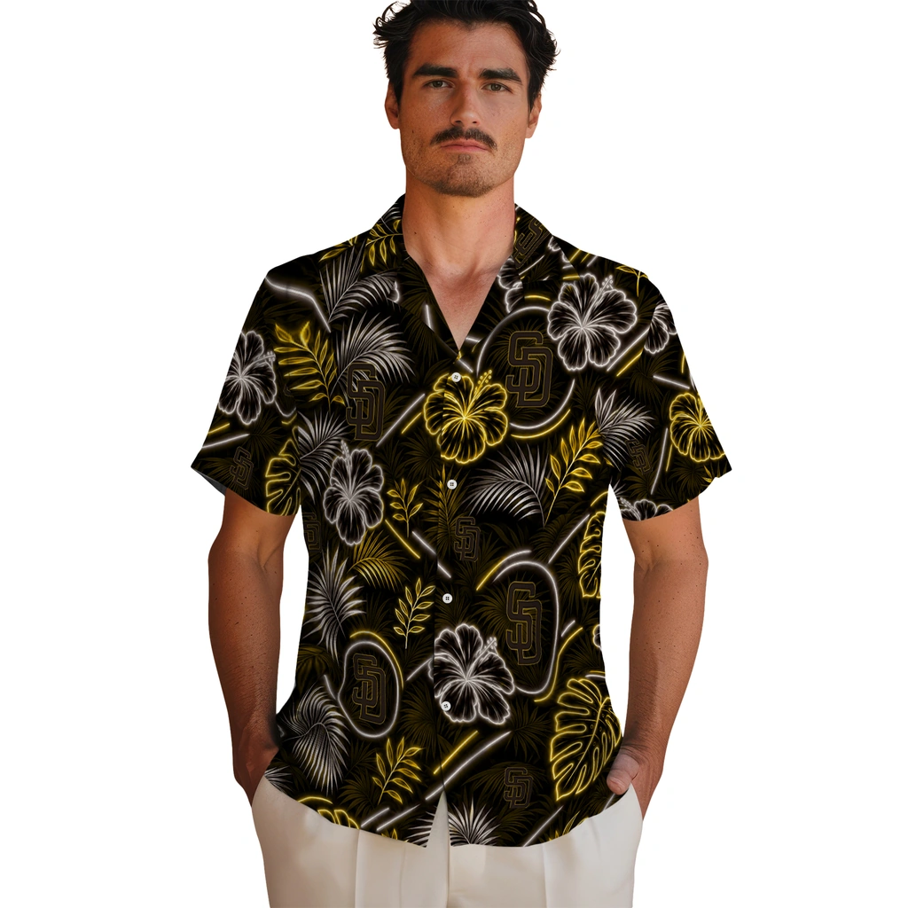 san-diego-padres-hawaiian-shirt-personalized-neon-florals-black-fashion-forward.webp