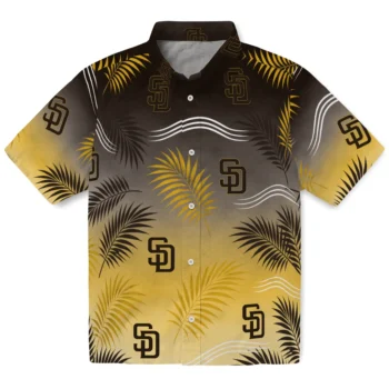 San Diego Padres Hawaiian Shirt - Ombre Fronds Brown