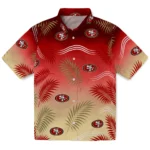 san-francisco-49ers-hawaiian-shirt-customized-ombre-fronds-red-best-selling.webp