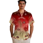 san-francisco-49ers-hawaiian-shirt-customized-ombre-fronds-red-best-selling.webp