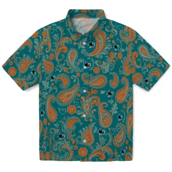 San Jose Sharks Hawaiian Shirt - Paisley Print Teal