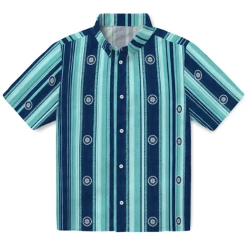 Seattle Mariners Hawaiian Shirt - Distressed Stripes Navy Blue Green
