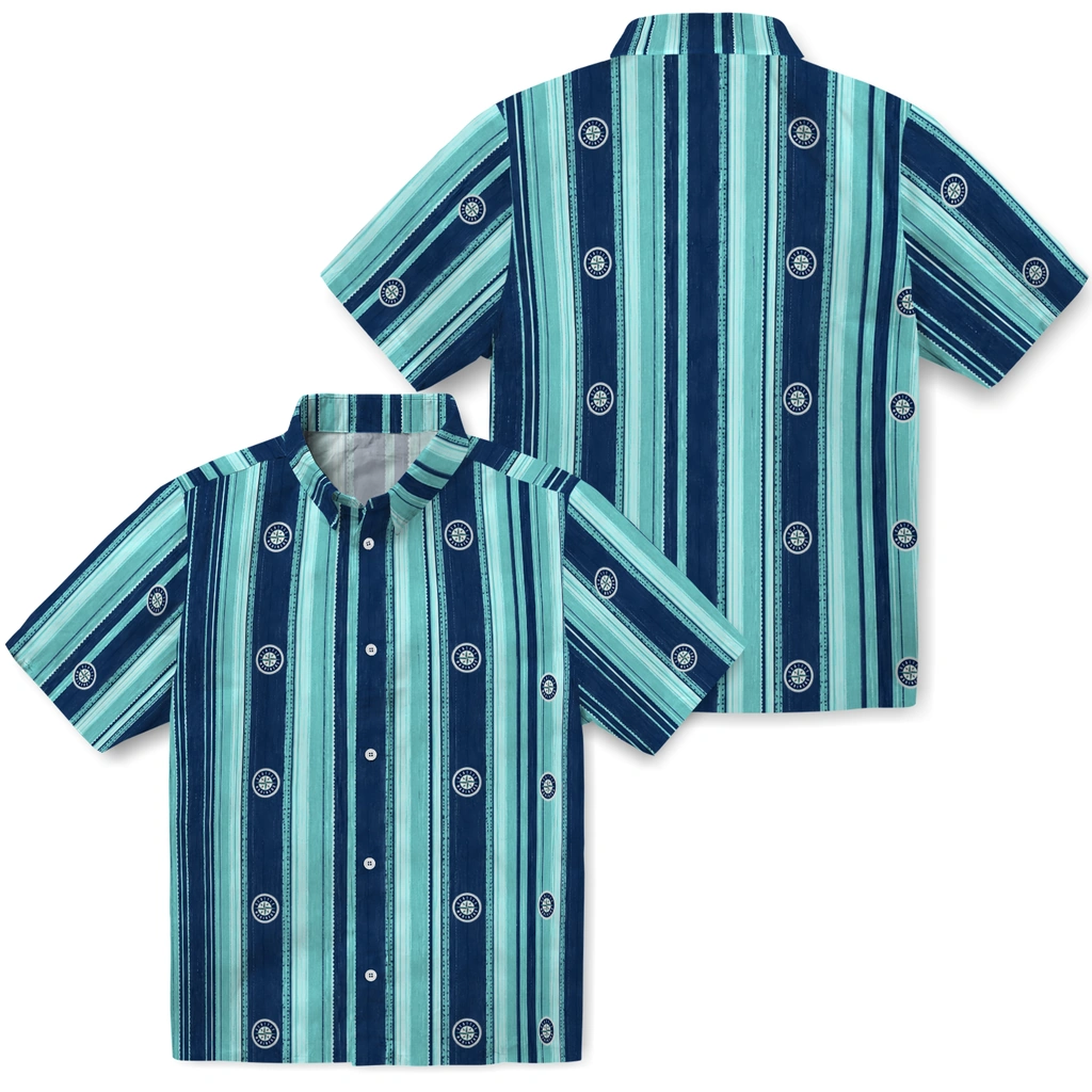 seattle-mariners-hawaiian-shirt-custom-distressed-stripes-navy-blue-green-high-quality.webp