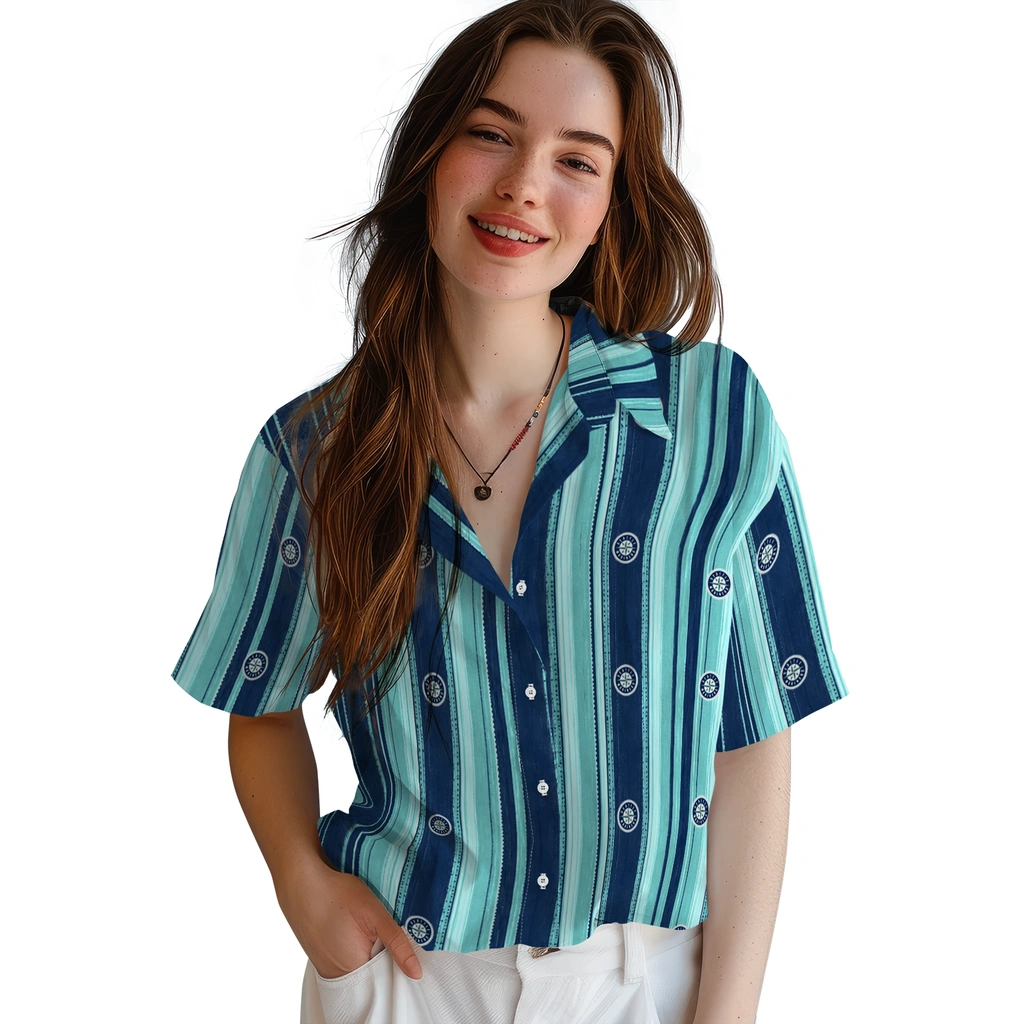 seattle-mariners-hawaiian-shirt-custom-distressed-stripes-navy-blue-green-latest-model.webp