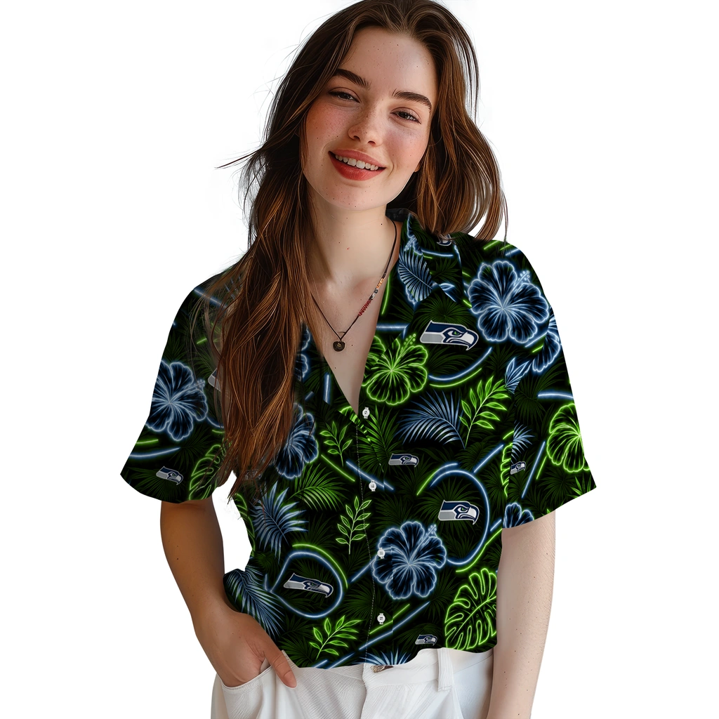 seattle-seahawks-hawaiian-shirt-personalized-neon-florals-black-latest-model.webp
