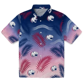 South Alabama Jaguars Hawaiian Shirt - Ombre Fronds Blue