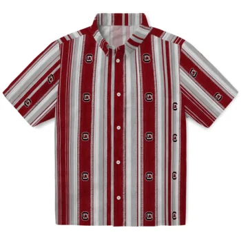 South Carolina Gamecocks Hawaiian Shirt - Distressed Stripes Garnet Black