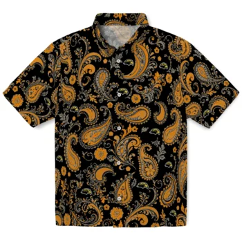 Southern Miss Golden Eagles Hawaiian Shirt - Paisley Print Black