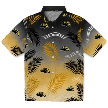 Southern Miss Golden Eagles Hawaiian Shirt - Ombre Fronds Black