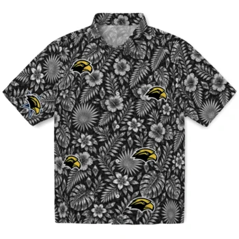 Southern Miss Golden Eagles Hawaiian Shirt - Crystal Foliage Black