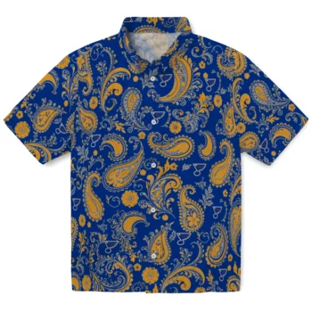 St. Louis Blues Hawaiian Shirt - Paisley Print Blue