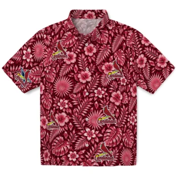 St. Louis Cardinals Hawaiian Shirt - Crystal Foliage Red
