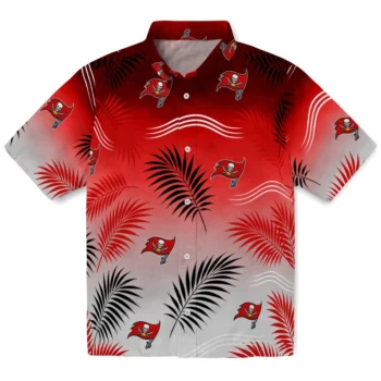 Tampa Bay Buccaneers Hawaiian Shirt - Ombre Fronds Red