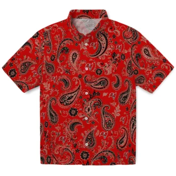 Tampa Bay Buccaneers Hawaiian Shirt - Paisley Print Red