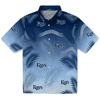 Tampa Bay Rays Hawaiian Shirt - Ombre Fronds Navy