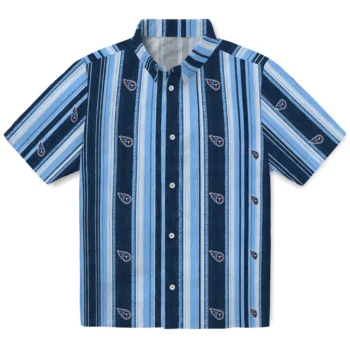 Tennessee Titans Hawaiian Shirt - Distressed Stripes Navy Blue