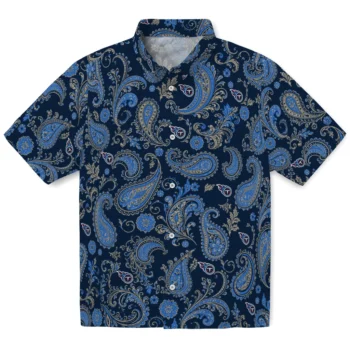Tennessee Titans Hawaiian Shirt - Paisley Print Navy