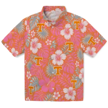Tennessee Volunteers Hawaiian Shirt - Hibiscus Monstera Orange