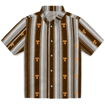 Tennessee Volunteers Hawaiian Shirt - Distressed Stripes Orange White