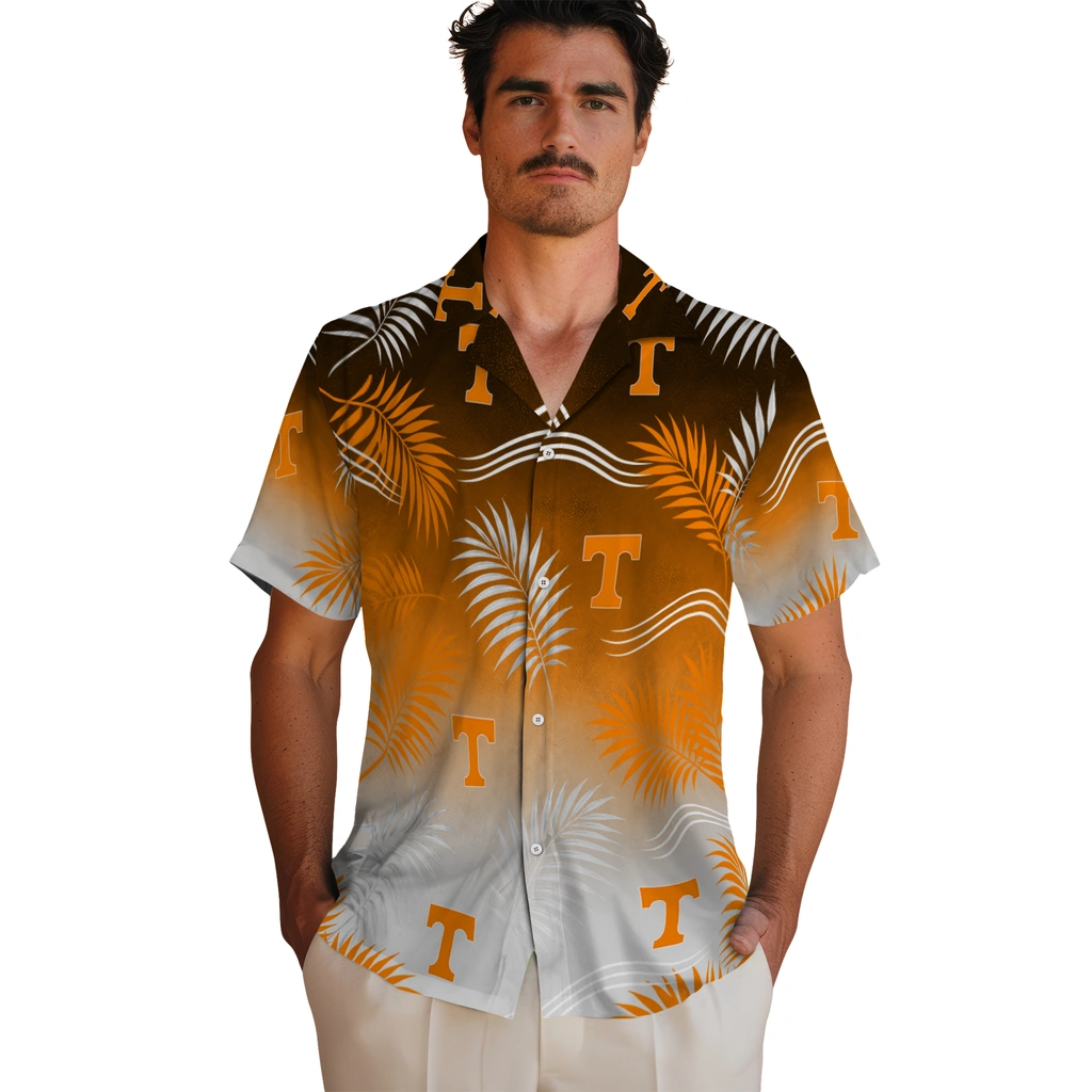 tennessee-volunteers-hawaiian-shirt-personalized-ombre-fronds-orange-fashion-forward.webp