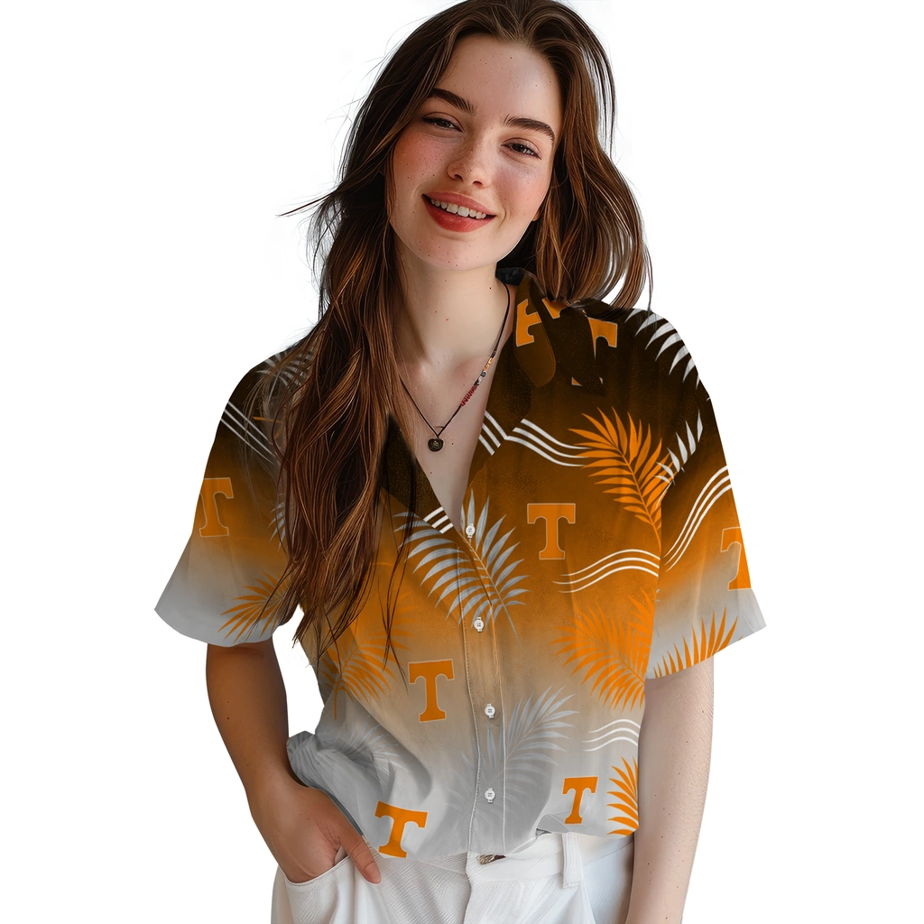 tennessee-volunteers-hawaiian-shirt-personalized-ombre-fronds-orange-latest-model.webp