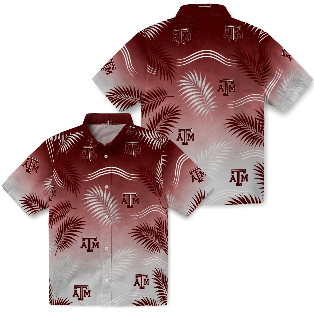 texas-am-aggies-hawaiian-shirt-custom-ombre-fronds-maroon-high-quality.webp