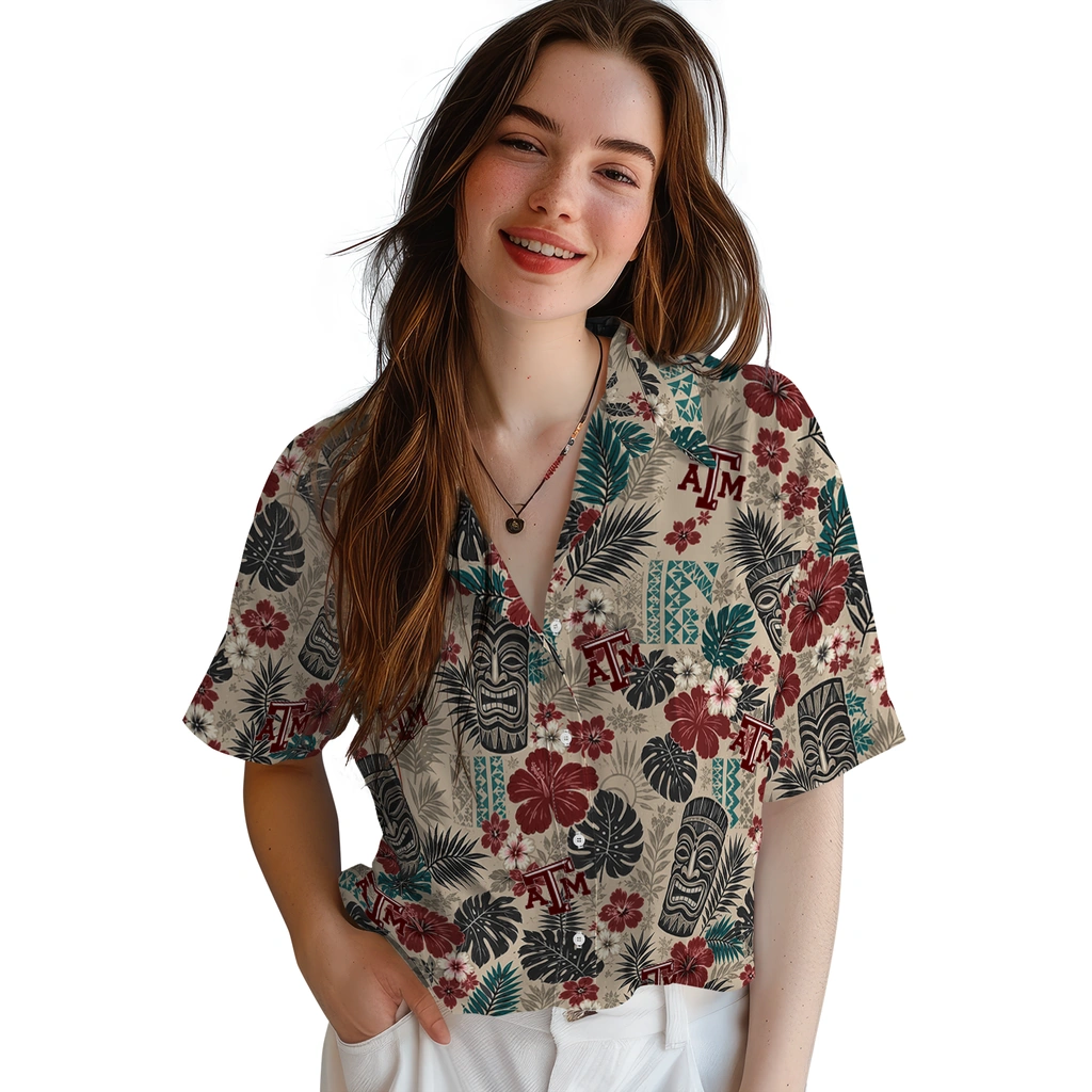 texas-am-aggies-hawaiian-shirt-customized-tiki-masks-warm-beige-latest-model.webp